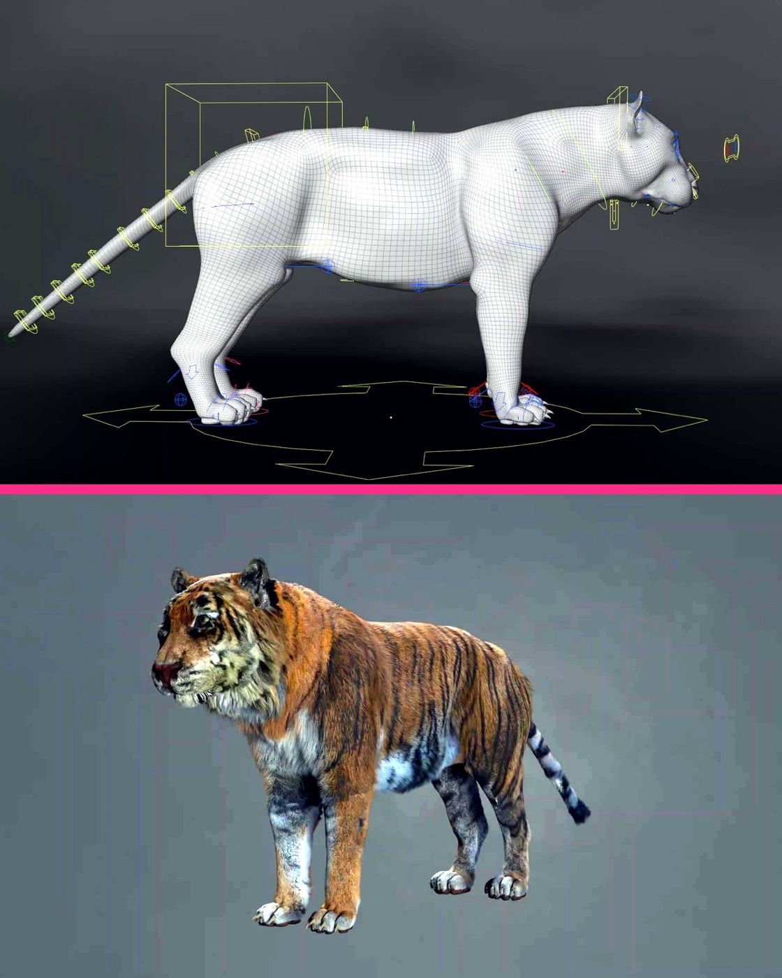 Rigging di un personaggio 3D realizzato da uno studente DAM